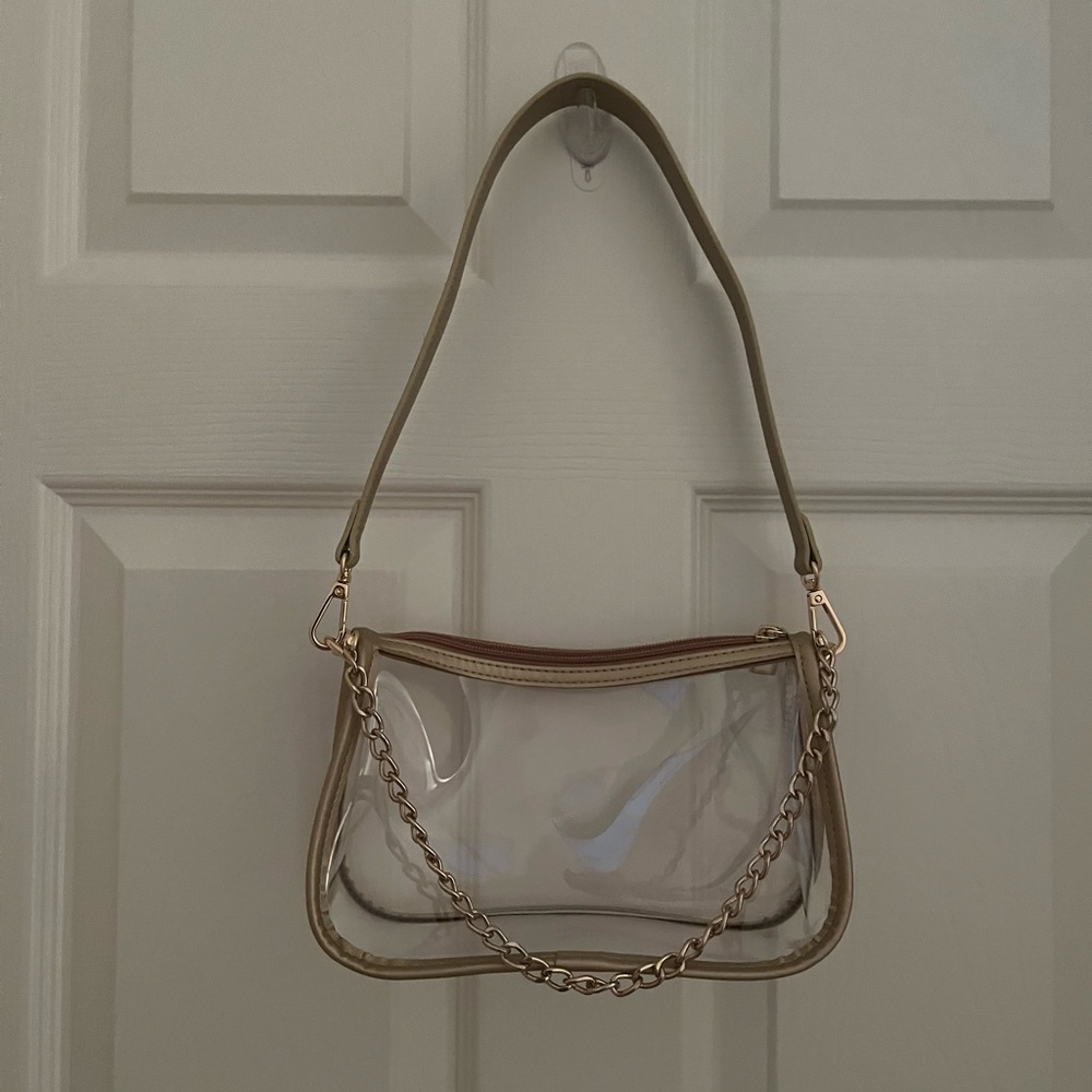clear gold detailed bag